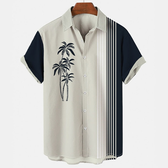 Palm Tree Printed Short Sleeve Shirt