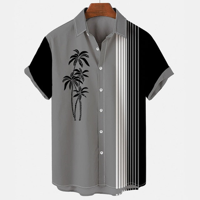 Palm Tree Printed Short Sleeve Shirt