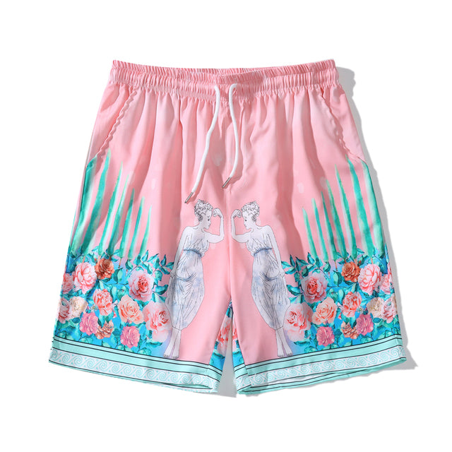 Floral Pink Polyester Short