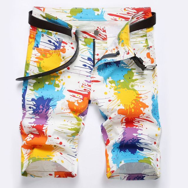 Colorful Abstract Painted Men Shorts