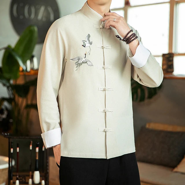 Traditional Chinese Clothing Cotton Embroidery Shirt