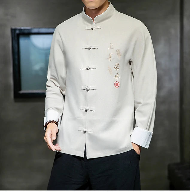 Traditional Chinese Clothing Cotton Embroidery Shirt