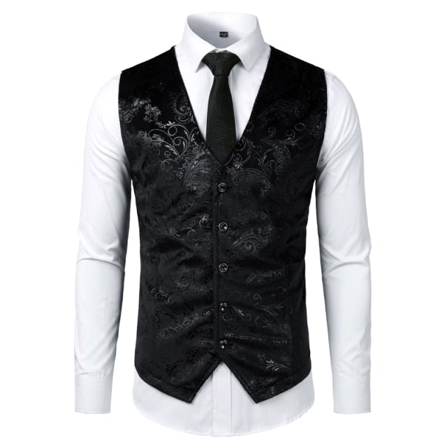 Paisley Pattern Polyester Men Vest