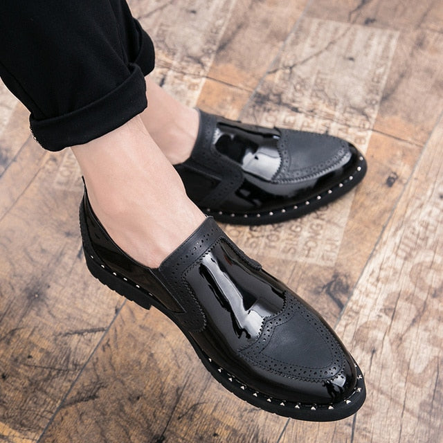 Luxury Patent Leather Slip-On Shoes