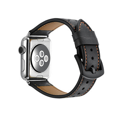 Perforated Casual Style Apple Watch Leather Strap