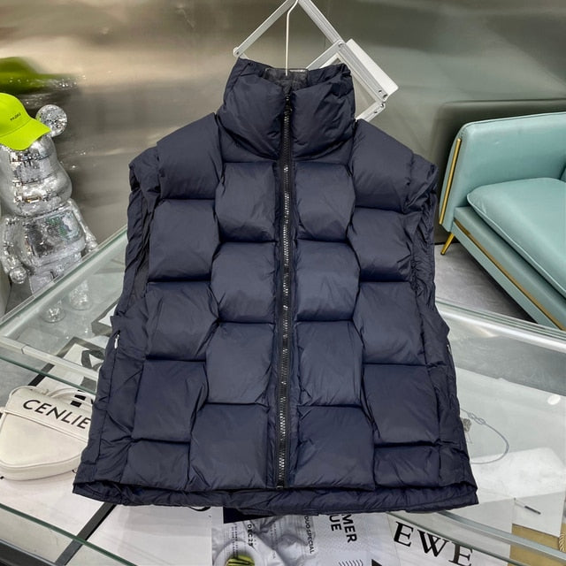 Square Weave Puffy Vest Jacket