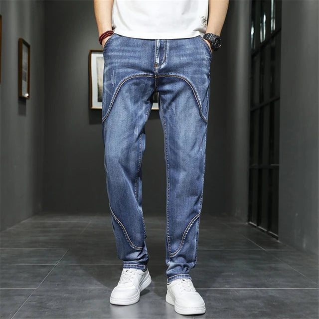 Baggy Straight Solid Casual Loose Jeans