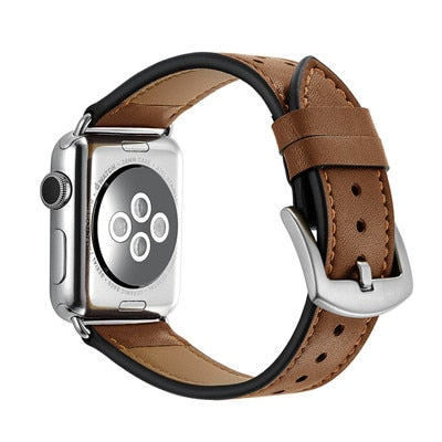 Perforated Casual Style Apple Watch Leather Strap