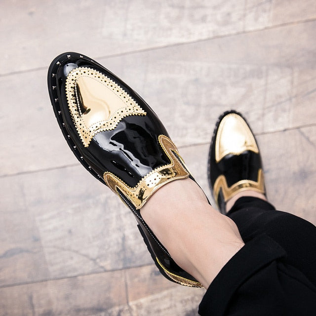 Luxury Patent Leather Slip-On Shoes