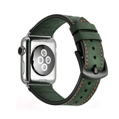 Perforated Casual Style Apple Watch Leather Strap